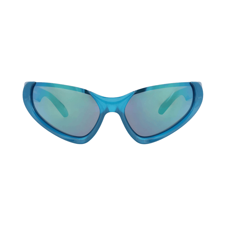 Balenciaga Shield-Frame Bio Injection Rilsan Sunglasses — Blue
