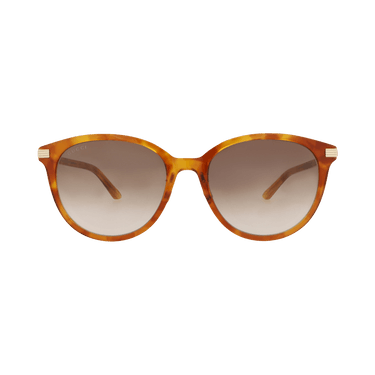 Gucci Round-Frame Recycled Acetate Sunglasses — Brown