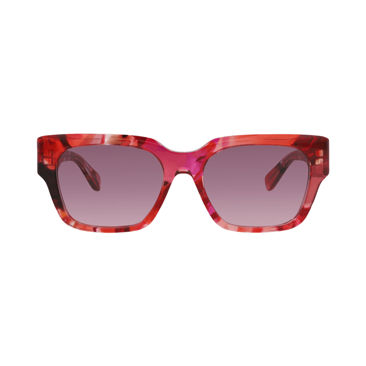 Chloé Square-Frame Recycled Acetate Sunglasses — Red