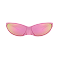 Balenciaga Shield-Frame Aluminium Sunglasses — Pink