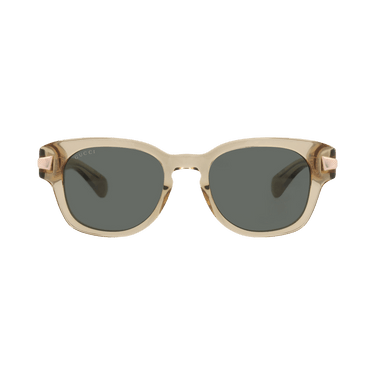 Gucci Round-Frame Recycled Acetate Sunglasses — Brown