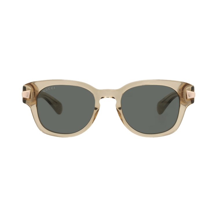 Gucci Round-Frame Recycled Acetate Sunglasses — Brown
