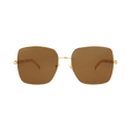 Gucci Square-Metal Frame Sunglasses — Gold