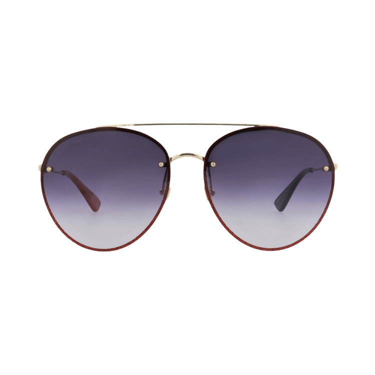 Gucci Aviator-Frame Metal Sunglasses — Gold