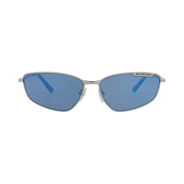 Balenciaga Square-Frame Metal Sunglasses — Silver