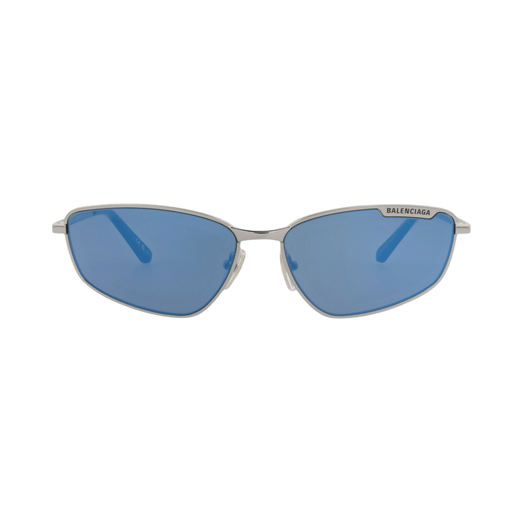 Balenciaga Square-Frame Metal Sunglasses — Silver
