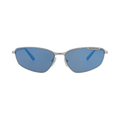 Balenciaga Square-Frame Metal Sunglasses — Silver