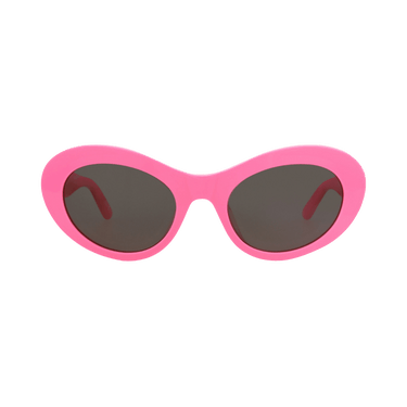 Balenciaga Round-Frame Recycled Acetate Sunglasses — Pink