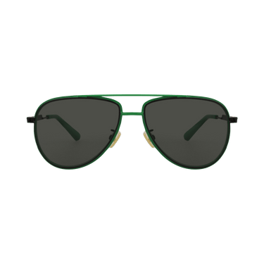 Bottega Veneta Aviator-Frame Metal Sunglasses — Green