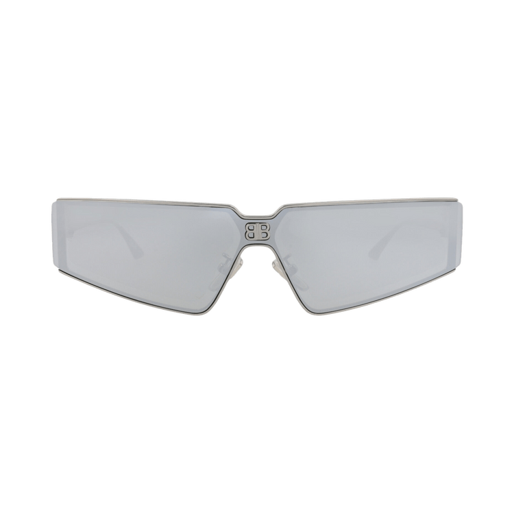 Balenciaga Square-Frame Metal Sunglasses — Silver