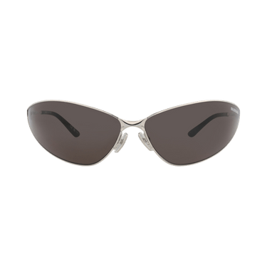 Balenciaga Shield-Frame Metal Sunglasses — Silver