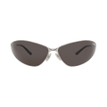 Balenciaga Shield-Frame Metal Sunglasses — Silver