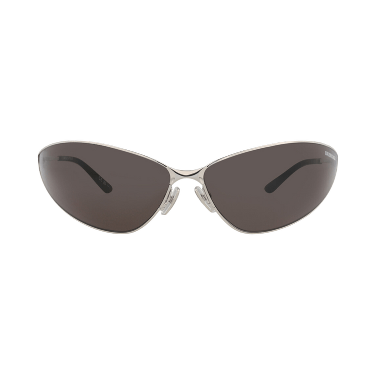 Balenciaga Shield-Frame Metal Sunglasses — Silver