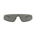 Gucci Shield-Frame Metal Sunglasses — Silver