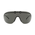 Gucci Shield-Frame Metal Sunglasses — Black