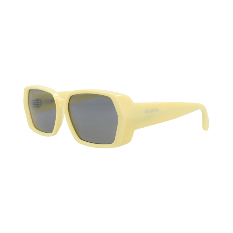 Alaïa Square-Frame Recycled Acetate Sunglasses — Yellow