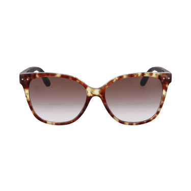 Bottega Veneta Square-Frame Rubber Sunglasses — Brown