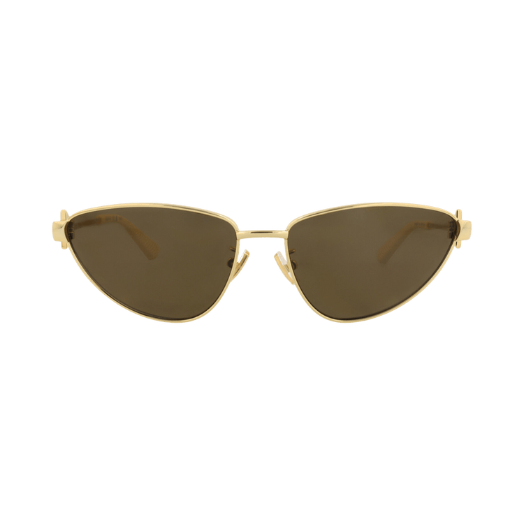 Bottega Veneta Cat Eye-Frame Metal Sunglasses — Gold
