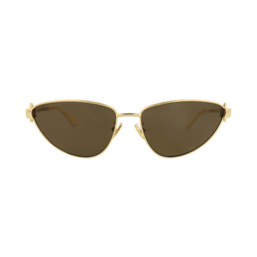 Bottega Veneta Cat Eye-Frame Metal Sunglasses — Gold