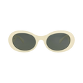 Gucci Round-Frame Recycled Acetate Sunglasses — Cream