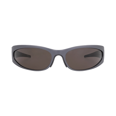 Balenciaga Shield-Frame Aluminum Sunglasses — Grey