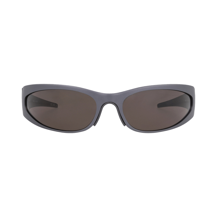 Balenciaga Shield-Frame Aluminum Sunglasses — Grey