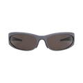 Balenciaga Shield-Frame Aluminum Sunglasses — Grey