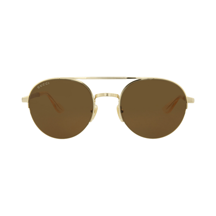 Gucci Round-Frame Metal Sunglasses — Gold