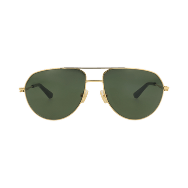 Bottega Veneta Aviator-Frame Metal Sunglasses — Gold
