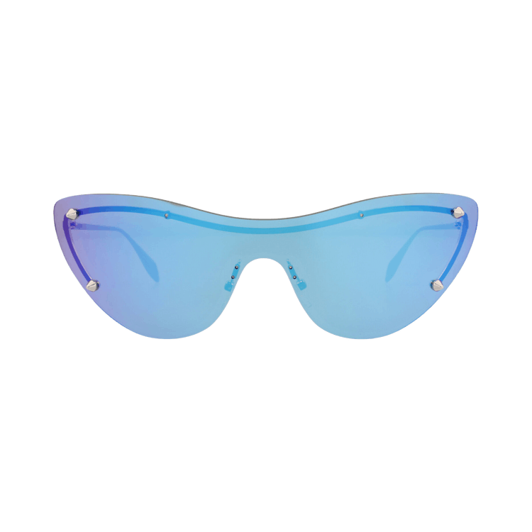 Alexander McQueen Cat Eye-Frame Metal Sunglasses — Silver