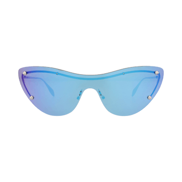 Alexander McQueen Cat Eye-Frame Metal Sunglasses — Silver