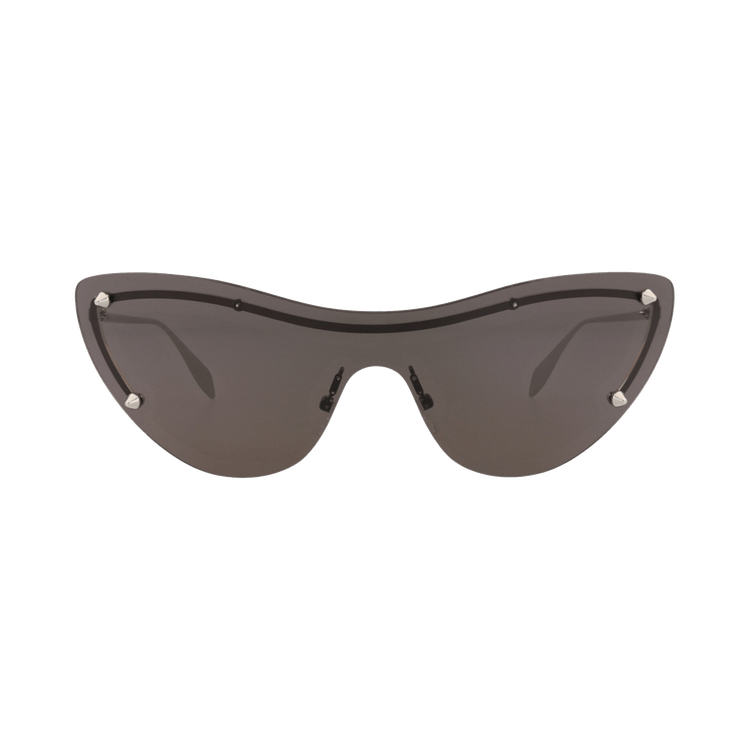 Alexander McQueen Cat Eye-Frame Metal Sunglasses — Silver