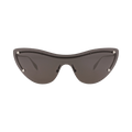 Alexander McQueen Cat Eye-Frame Metal Sunglasses — Silver