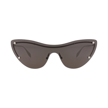 Alexander McQueen Cat Eye-Frame Metal Sunglasses — Silver