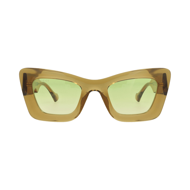 Gucci Cat Eye-Frame Injection Sunglasses — Brown