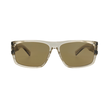 Saint Laurent Square-Frame Recycled Acetate Sunglasses — Tan