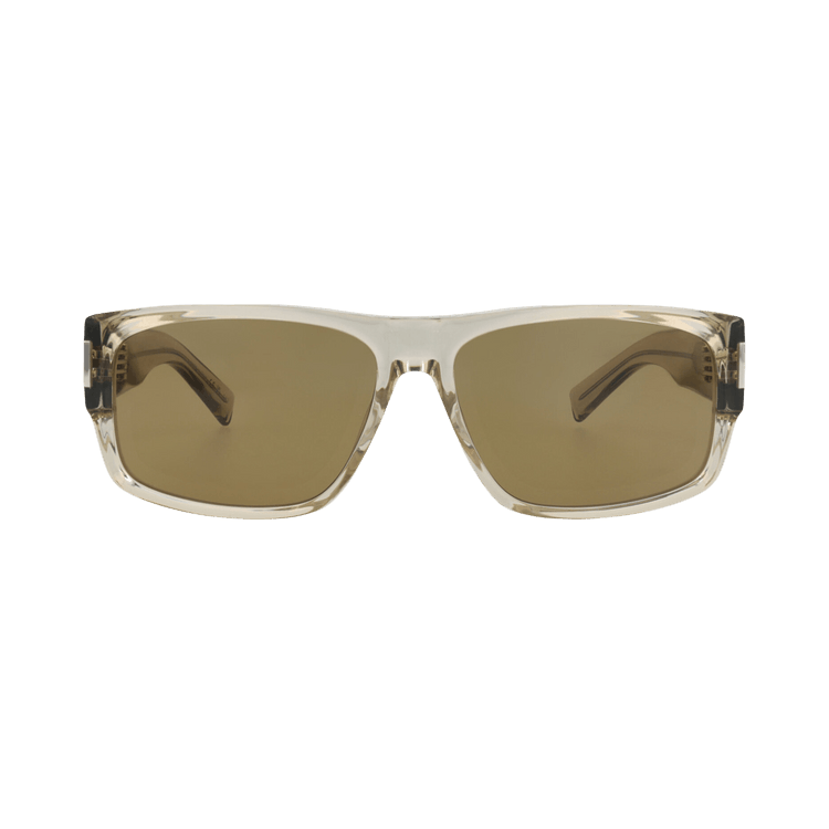 Saint Laurent Square-Frame Recycled Acetate Sunglasses — Tan