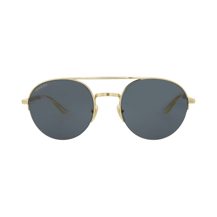 Gucci Round-Frame Metal Sunglasses — Gold