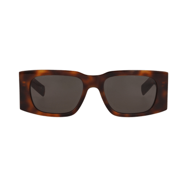 Saint Laurent Square-Frame Recycled Acetate Sunglasses — Brown