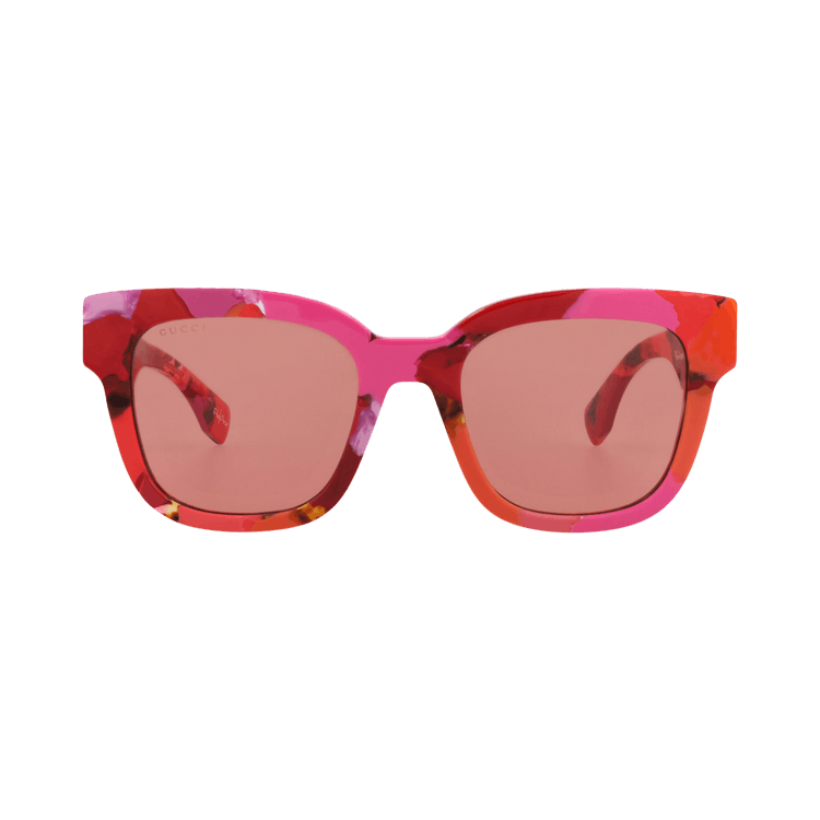 Gucci Square-Frame Recycled Acetate Sunglasses — Red