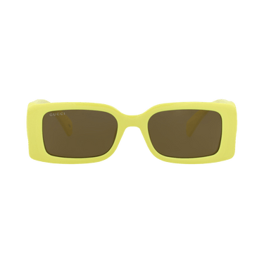 Gucci Square-Frame Injection Sunglasses — Yellow