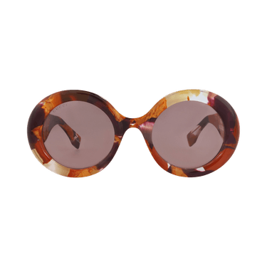 Gucci Round-Frame Recycled Acetate Sunglasses — Orange