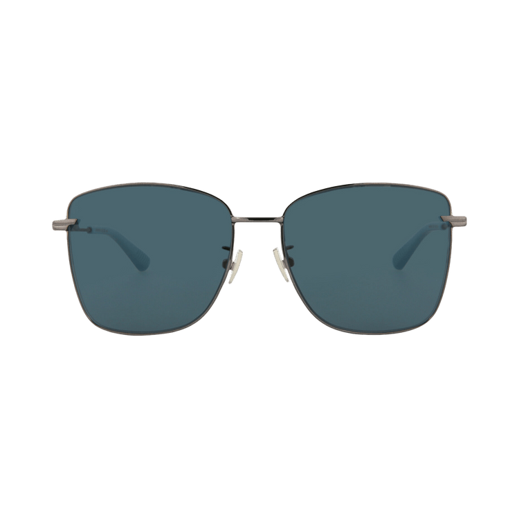 Bottega Veneta Square-Frame Metal Sunglasses — Silver