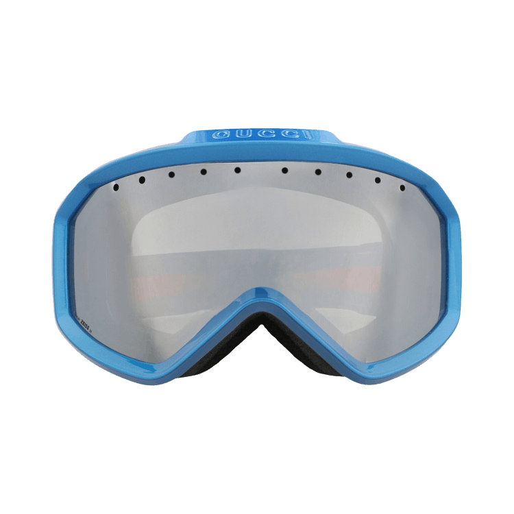 Gucci Shield-Frame Injection Sunglasses — Blue