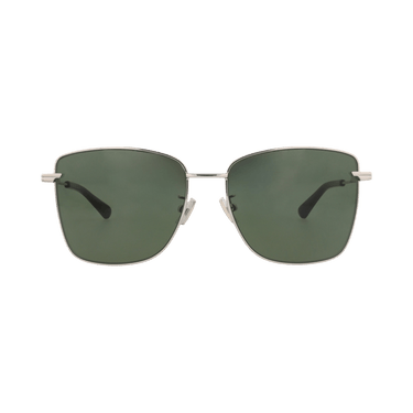 Bottega Veneta Square-Frame Metal Sunglasses — Silver