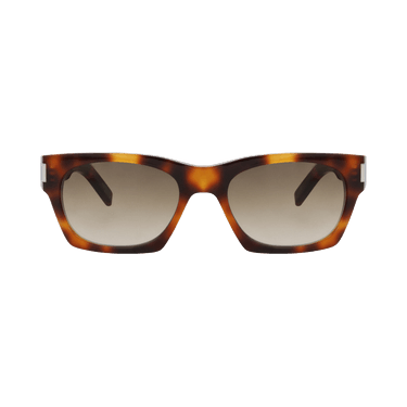 Saint Laurent Square-Frame Recycled Acetate Sunglasses — Brown