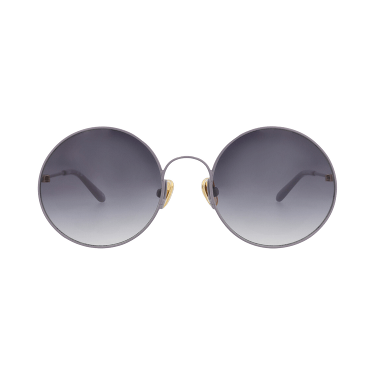 Chloé Round-Frame Metal Sunglasses — Purple