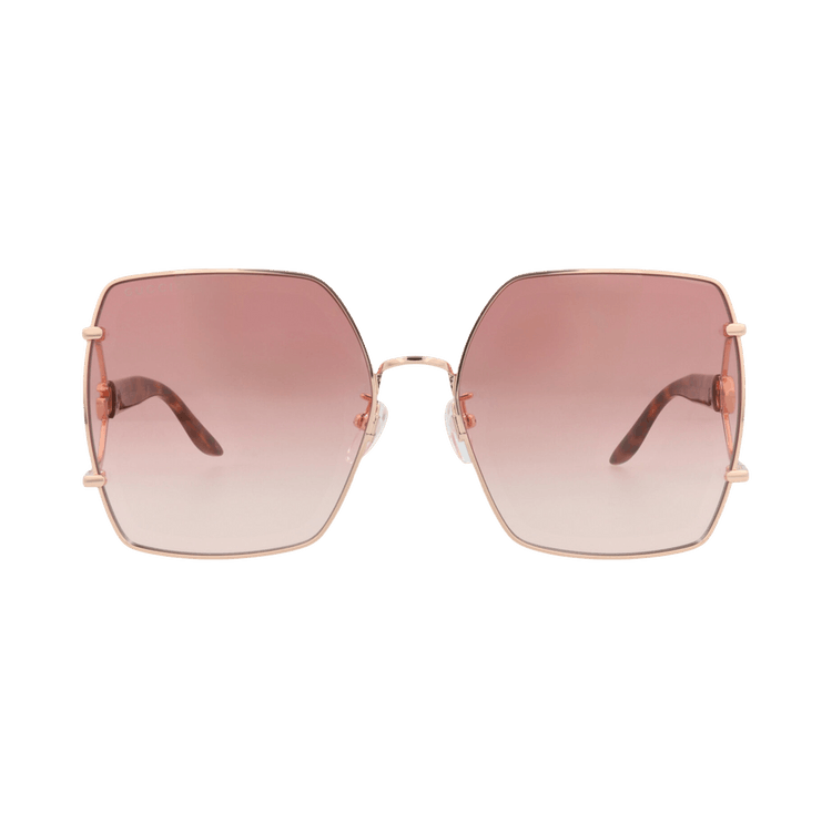 Gucci Square-Frame Metal Sunglasses — Gold