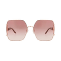 Gucci Square-Frame Metal Sunglasses — Gold
