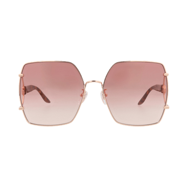 Gucci Square-Frame Metal Sunglasses — Gold